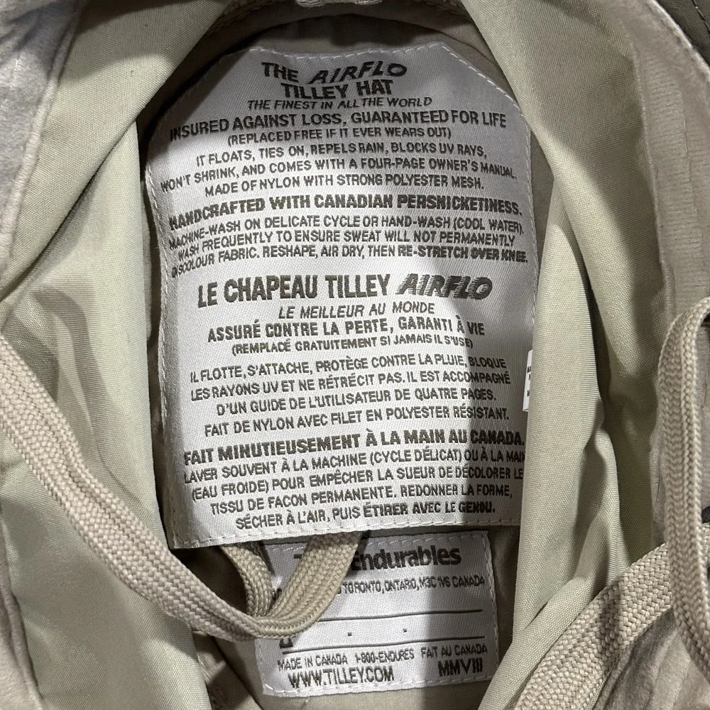 Tilley Airflow Airflo 7 5/8 Mash-Up Hat Green Vented Water Repellent Outdoor - Picture 3 of 8